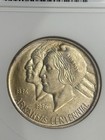 1935 Arkansas Commemorative Silver Half Dollar Anacs Ms65 Soapbox Holder
