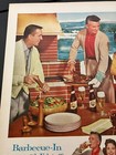  barbecue-in With Falstaff Beer  - Vintage Original Print Ad   Bar Wall Art Nice