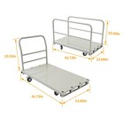 2200 Lbs Heavy Duty Drywall Sheet Cart 2- In-1 Lumber Panel Truck W 3 Handrails