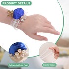 1-pack Wrist Corsage Bracelets  Artificial Wrist Corsages Band  blue 