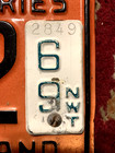 1969 Northwest Territories N w t  Canada Passenger Car License Plate With 69 Tab