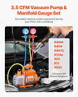 3 5 Cfm Hvac Single Stage Rotary Vane Vacuum Pump And Manifold Gauge Kit