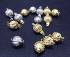 14k Solid Yellow White Gold Pearl-bead-jewelry Necklace Bracelet Ball Clasp