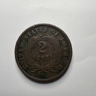 1865 2c Civil War Date Two Cent Piece Large Motto Copper Us Coin