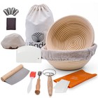       Banneton Set For Bread   Sourdough     2 Round 9  Proofing Baskets-great Gift