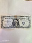 1957 Series B  1 Dollar Bill Silver Certificate Blue Seal Note