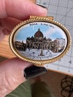 Vintage Micro Mosaic Roma St Pietro Oval Trinket Pill Box Gold Tone Square 1 