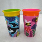 Munchkin Miracle 360 Printed Sippy Cups Toddlers Trainer Cup Wild Animal Set 2pk