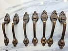 Vintage Solid Brass Cabinet Drawer Pulls Lot Of 16 Antique Handles With Screws