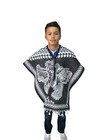 Kids  Poncho   Rooster   blanket Gaban   6-12 Years  kids Poncho   Black   White
