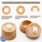 Fepibur 2 Pcs Tooth Keepsake Box Tooth Fairy Pillow 3d Carved Wooden Tooth St