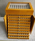 100 Slot 10 Layer Wood Pen Display Case Natural Wood - Nos - Veneer Chip