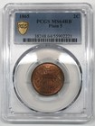 1865 Plain 5 Two-cent  2c  Piece Pcgs Ms64 Rb - Fs-101 Doubled Die Obverse  ddo 