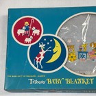 Vintage Triboro Satin Trim Baby Blanket In Box Nursery Crib Bedding