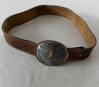 Vintage Western Engraved Belt Silver Tone Buckle Initial J Leather Tooled