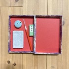 Calligraphy Set Brush Ink Stone Gray Vintage Suzuri Sumi Grinder Shodo Shuji