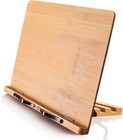 Bamboo Book Stand Cookbook Holder With 5 Adjustable Height 13 2 X 9 2