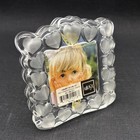 Vintage Nos Mikasa Heart To Heart Picture Frame Frosted Crystal Glass  2 5 X 2 5