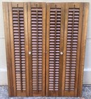 34 3 8  Tall X 28  Wide Wood Interior Louver Plantation Window Shutters Vtg