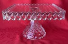 Fostoria American Line  2056 Square Cake Stand 10x7    Fire Polished Vintage Glass