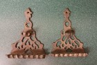 Pair Of Vintage Cast Bronze Moroccan Oil Hanukkah Menorahs - Wall Hanging - Nice