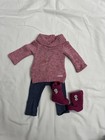 American Girl Doll Casual Chic Cozy Sweater Striped School Dress Set Of 3 Outfit