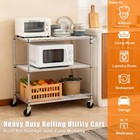 3-tier Rolling Cart  Utility Metal Wire Cart  30 d X 18 w X 35 h
