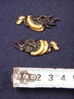 Edo Period Menuki Gilded Dressed In Gold Elephant Inlay Copper Ground  ku2468