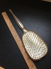 Ornate Vintage Gold Tone Hairbrush Delicate Floral Design   Silver-tone Handle