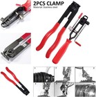 10pcs Cv Boot Clamps Pliers Kit  Ear Tie Black  Red  Silver 