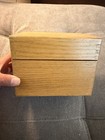 Vintage Oak Wooden Recipe Card Box Wood