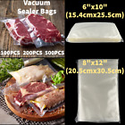 500 Quart Vacuum Sealer Bags 8x12 6x10 Embossed Food Saver Storage Package 4 Mil