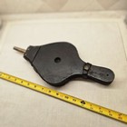 Antique Vintage Black Leather Fireplace Bellows Brass Nozzle - Repair Project
