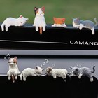 Small Resin Cat Figurine For Car Dashboard Cute Healing Ornament Desk Decor Gift