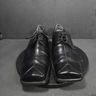 Stacy Adams Shoes Mens Size 12m Black Leather Derby Dress Square Toe Lace Up