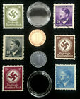 Rare Ww2 German Coins   Stamps Set Of Historical Artifacts - Collectors Set