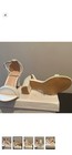 White Strappy Pearl Block Heel Bridal Sandals Size 7 5