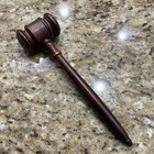 Vtg Wooden Gavel Wood Judge Auctioneer Mallet 10    Meeting Hammer W sound Block