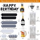 Black Birthday Decorations Kit For Men   Balloons  Banners   More