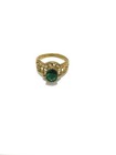 Vtg Ancient Bronze Ring Extremely Rare Roman Style Wedding Amazing Stone Green