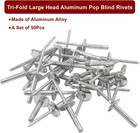 50pcs Aluminum Tri-fold Exploding Pop Rivets 3 16 Large Flange 3 16  x 1   Large