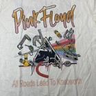New Pink Floyd All Roads Lead To Knebworth Size Medium Off White Crop Top Tee