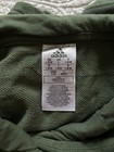 Adidas Women   s Green Pullover Hoodie White 3-stripes Logo Long Sleeve L