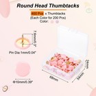 Roundness Push Pins  400 Pcs Thumb Tacks Decorative Pins  Pink purple