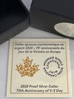 2020 Canadian 23 17g 99 99  Pure Silver Proof Dollar  75th Anniversary Ve Day   