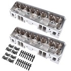 2x Aluminum Cylinder Heads For Sbc Chevy 350 190cc 64cc Straight Studs G Plates