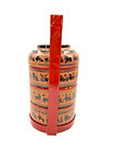 Vintage Burmese Stacking Tiffin Box For Storage 4tier Lacquered Wood Mynamar