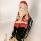 Vintage Occupied Japan Wind Up Tin Celluloid Santa And Reindeer Christmas