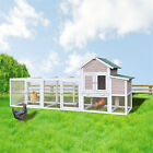 122  Wooden Chicken Coop Cage Outdoor Hens House Pet Hutch With Nesting Box