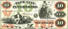  10 Bank Of The City Of Petersburg Va Tri-color Obsolete Currency Sheet Repro